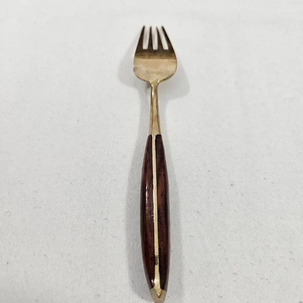 Vintage Mid-Century Tonys Gems Thailand Brass Bronze Flatware 30 Piece Set & Box - Picture 10 of 15